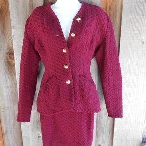 VINTAGE DONNA KAREN TWO PC KNIT WOOL black label